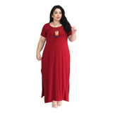 Vestido Plus Size Básico Moda Casual Confortável Liso Verão