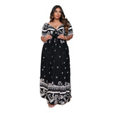 Vestido Plus Size Blogueira Estampado Ate 58 Linha Premium