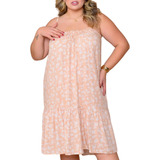 Vestido Plus Size Com Alça Soltinho Viscolinho Verão Casual