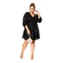 Vestido Plus Size Curto Festa Paete Com Manga Inverno 