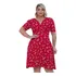 Vestido Plus Size Estampado Flor Decote V Soltinho Elegante