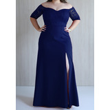Vestido Plus Size Longo Com Fenda Para Casamento E Formatura