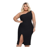 Vestido Plus Size Midi Fenda Modelador Curve Anarruga Até G3