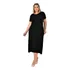 Vestido Plus Size Moderno Bolso Mídi Moletinho Fenda Básico