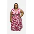 Vestido Plus Size Tam Gg1 Rosa Pink Cavado Botões Na Frente