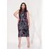 Vestido Plus Size Tubinho Preto Folhagens Tam 44,46 E 48