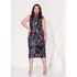 Vestido Plus Size Tubinho Preto Folhagens Tam 44,46 E 48