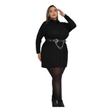 Vestido Poncho Plus Size Lanzinha Gola Alta Inverno Promoção
