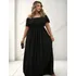 Vestido Preto Longo Festa Ombro A Ombro Ajustável Plus Size