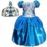 Vestido Princesa Azul Infantil Aniversário Fantasia