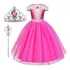 Vestido Princesa Infantil Longo Rosa Menina Criança 1 Ao 12