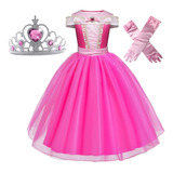 Vestido Princesa Infantil Longo Rosa Menina