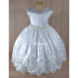 Vestido Princesa Rosa Bebê Festa Infantil Realeza Daminha