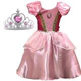 Vestido Princesa Rosa Infantil Aniversário Fantasia