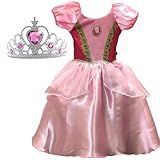 Vestido Princesa Rosa Infantil Aniversário Fantasia