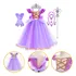 Vestido Rapunzel Enrolados Brincos Luvas Colar Coroa Luxo