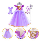 Vestido Rapunzel Enrolados Brincos