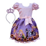 Vestido Rapunzel Enrolados Tiara