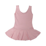 Vestido Regata C Saia Collant Infantil Helanca Rosa Ballet