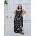 Vestido Regata Fendas Longo Feminino Plus Moda Alta Costura