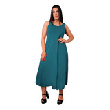 Vestido Regata Trapézio Plus Size Soltinho Midi Tam 46 Ao 50