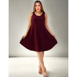 Vestido Regata Trapézio Plus Size Soltinho Moda Verão Tam gg