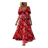Vestido Resort Feminino Estampado Sem Costas