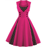 Vestido Retro Anos 60 Baile Traje Vintage Plus Size Festa Fantasia Evangelico Bolinhas Sessenta Midi 70 Saia Rodado P01r
