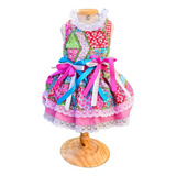Vestido Rosa Fantasia Caipira Pet Festa Junina Cachorro