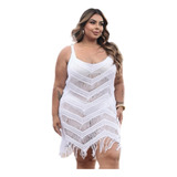 Vestido Saída De Praia E Piscina Plus Size Franja