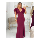 Vestido Sereia Com Mangas