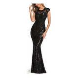 Vestido Sereia Paetê Festa Formatura Madrinha Longo Lovcs