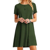 Vestido Soltinho Com Mangas E Bolsos