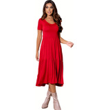 Vestido Soltinho Midi Manga