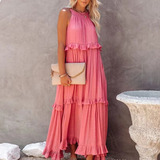 Vestido Solto Largo Comfy Chá Revelação Gestante M475