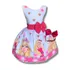 Vestido Temático Infantil Barbie Rosa Luxo Regata + Brinde