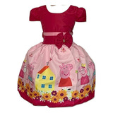 Vestido Temático Infantil Porquinha Pig Bailarina Rosa