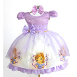 Vestido Temático Infantil Princesinha Sofia Luxo