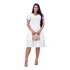 Vestido Três 3 Saias Verde Crepe Evangélico Plus Rodado Liso