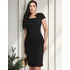 Vestido Tubinho Midi Social Moda Evangélica Feminina Preto
