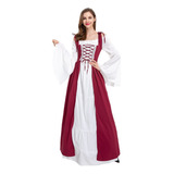 Vestido Túnica Vintage Renascentista Medieval Para Mulheres
