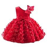 Vestido Tutu De Borboleta Com Laço Para Meninas Princesa Florista Concurso De Casamento Festa De Aniversário Vermelho 4 5 Anos