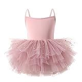 Vestido Tutu Infantil Com Alça De Tule Brilhante Para Bailarina Fantasia Para Dança, Rosa Empoeirado, 2-4t