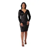 Vestido Veludo Justo Manga