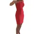 Vestido Vermelho Bandagem Decote Trançado Fato Básico G