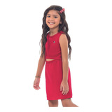 Vestido Vermelho Infantil Regata