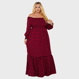 Vestido Xadrez Feminino Manga