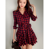 Vestido Xadrez roupas Femininas
