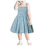 Vestidos De Aniversário De 1 Ano Com Estampa Floral Vestido De Praia Para Crianças Calça Jeans Para Meninas Azul 1 2 Anos