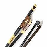Vetimobato Arco De Violino Avançado 4 4 Tamanho Completo Trançado De Fibra De Carbono Arco De Violino Crina De Cavalo Mongol Grau AAA Arco Profissional Modelo Liso Cabelo Preto Sapo De Madeira De
